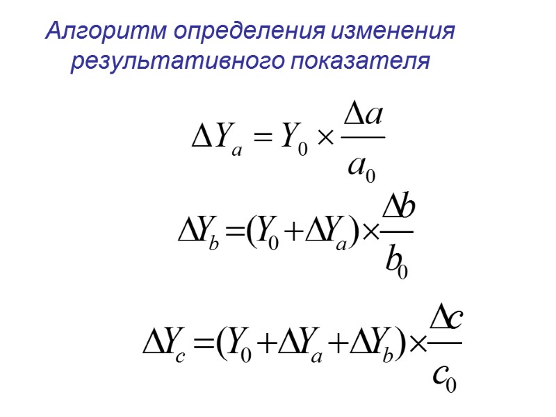 Алгоритм определения изменения результативного показателя